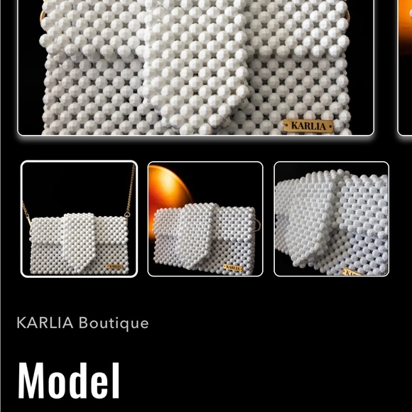 Vintage clear bead purse with lucite handle - Picture 8 of 11